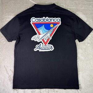 Casablanca Tennis Club AllIIIR Printed T Shirt‎ Men Size Large Black Classic Tee